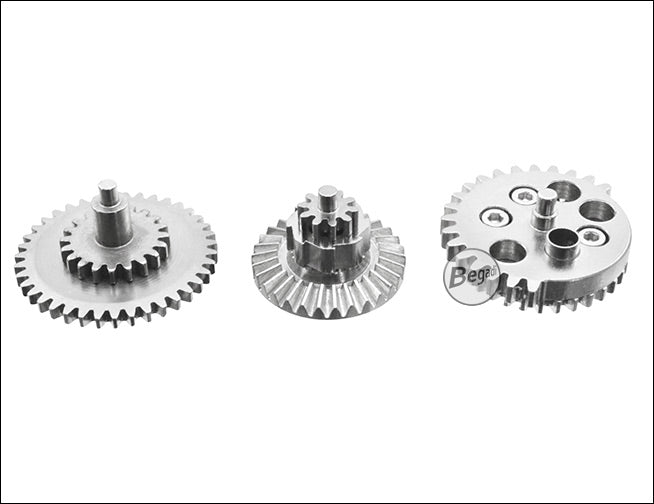 BEGADI SILVERLINE MOD25 / SR25 / BR10 CNC GEARSET (LOW NOISE) - NICKEL PLATED - 18:1 WITH 19Z SECTOR GEAR