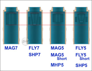 Begadi PRO 60° "FLY5 SHORT" AEG Flat Hop Bucking / Rubber